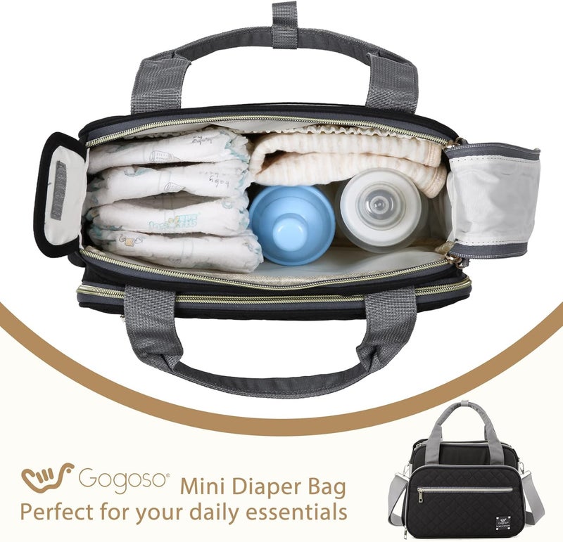 Gogoso Crossbody Small Diaper Bag, Cute Mini Baby Diaper Tote Bags with Insulated Pockets for Traveling Outdoor Parent - Image 4